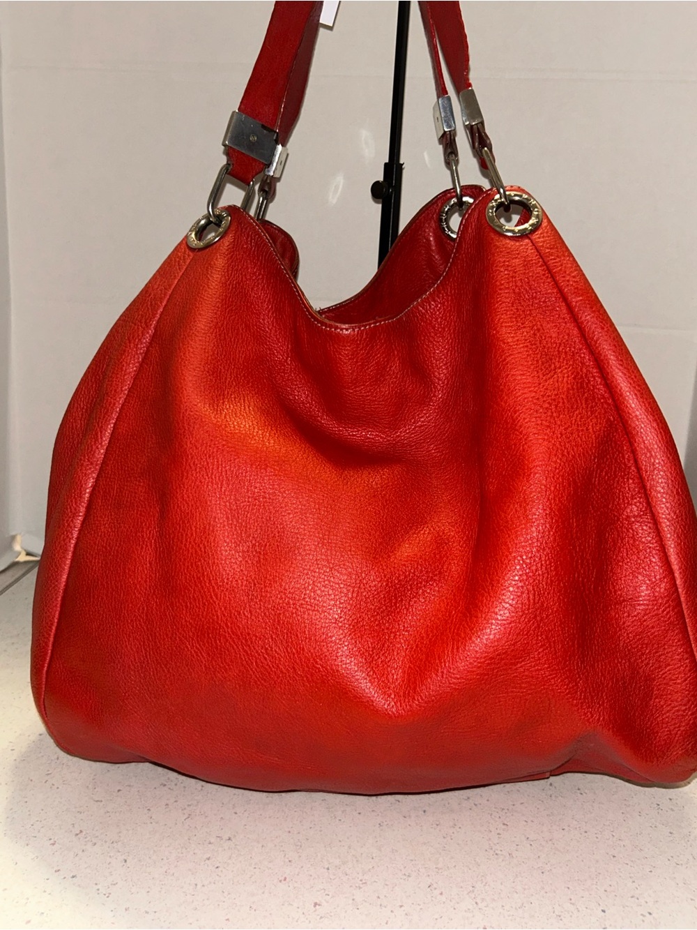 Classic Red Leather Prune Hobo Tote bag - Picture 2 of 12
